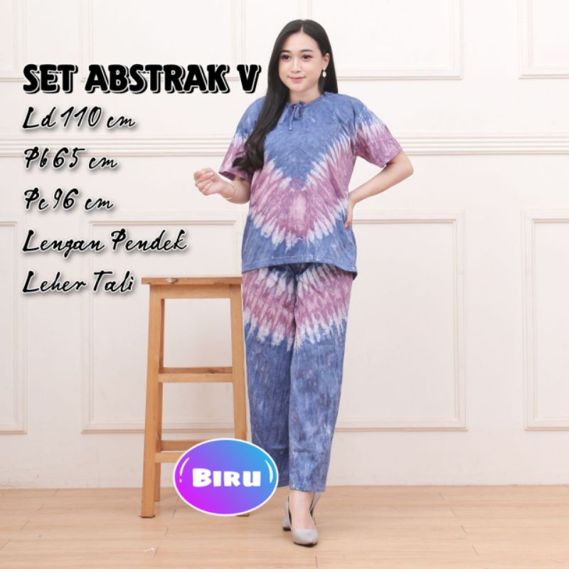 Setelan Piyama Wanita Dewasa Motif Tiedye Bali / Piyama Kekinian Terbaru/ Piyama Kaos Cotton / One Set Wanita