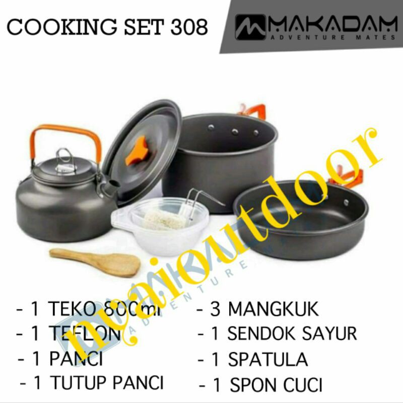 cooking set nesting teko camping 308