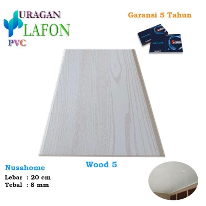 Promo Plafon Pvc Nusahome Kayu Putih Doff Wood 5