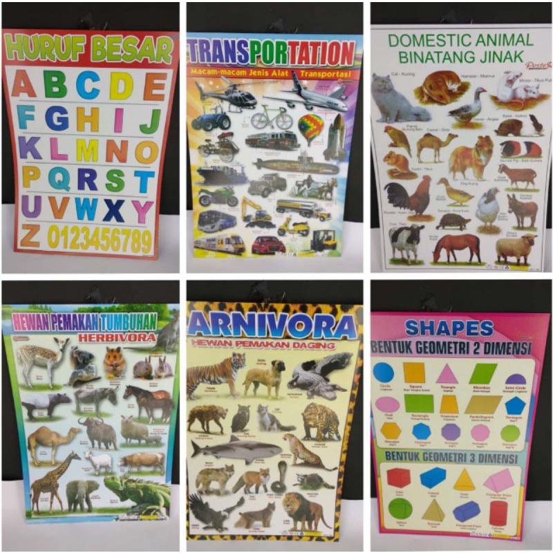 

POSTER EDUKASI BELAJAR ANAK PAUD(DAPAT 5 LEMBAR)