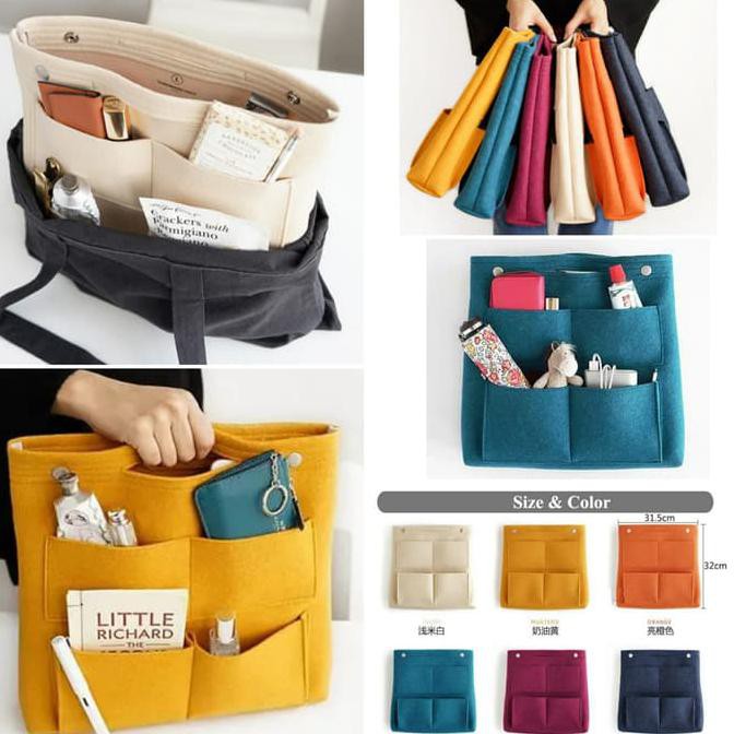 Dual in Bag (Large) / Bag Organizer / Daleman Tas / Tas Serbaguna - Black