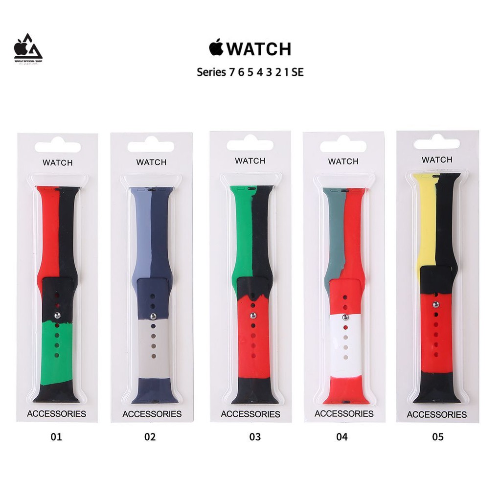 Tali Strap Apple Watch Unity Black Series 7 41mm 45mm 44mm 40mm 42mm 38mm Sport Band 3 Color 3 Warna iWatch Silikon Rubber Case