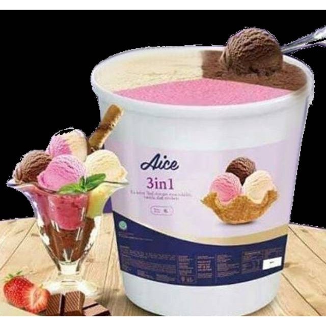 Jual Ice Cream Neapolitan 8 Liter Aice 3in1 Shopee Indonesia