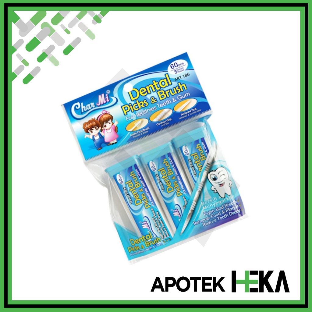 Charmi Dental Picks &amp; Brush isi 180 - Tusuk Gigi Benang (SEMARANG)