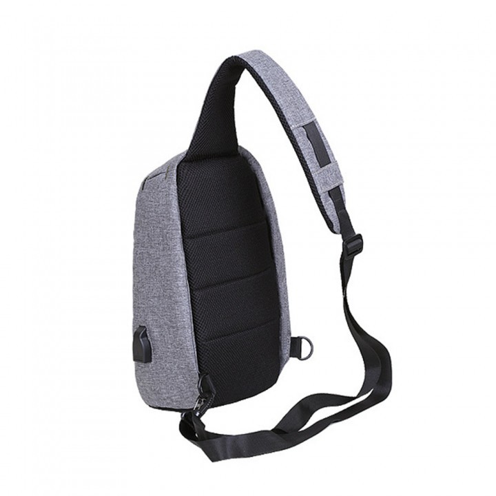 Chest Pack 651 Cross Body Sling Bag USB Anti Theft 2018 Grey