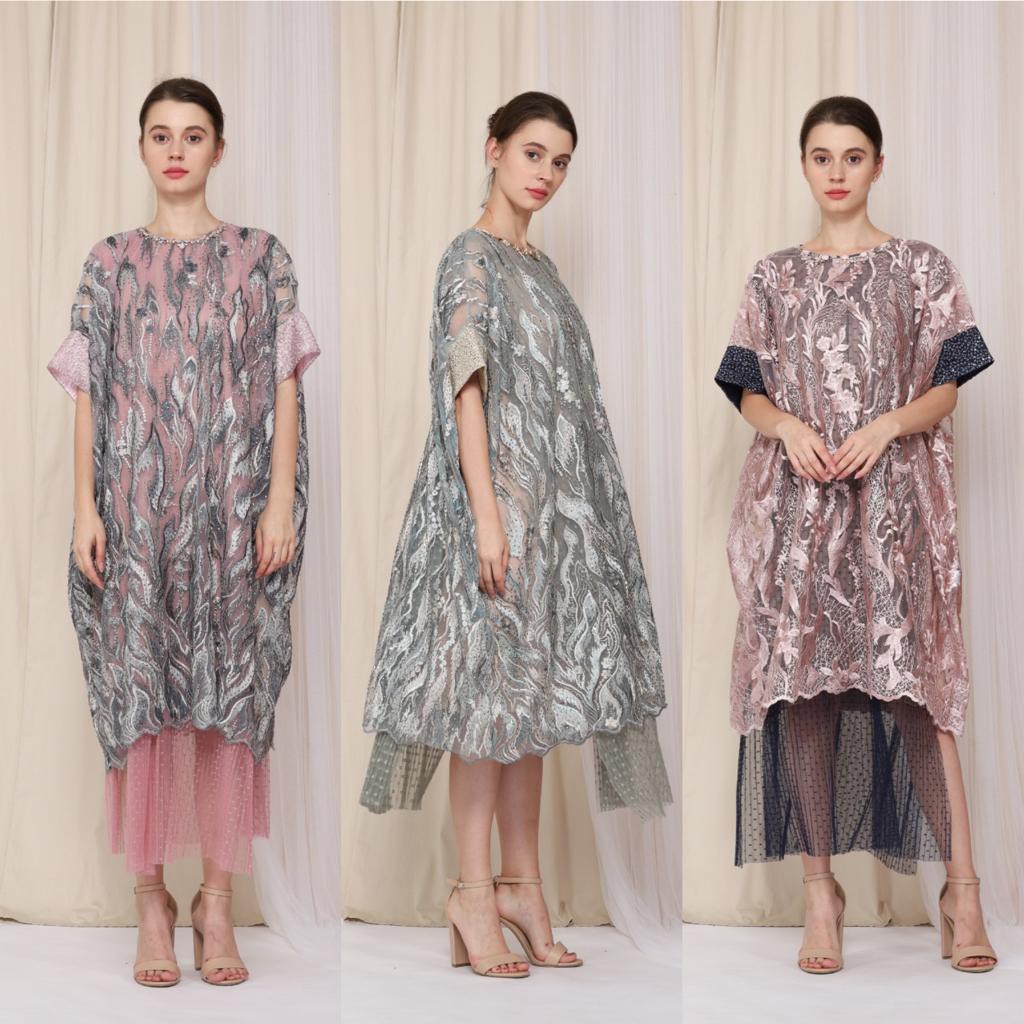 SALE  KARINA / MIDI DRESS LACE LEBARAN RAYA 2021 - Sage green