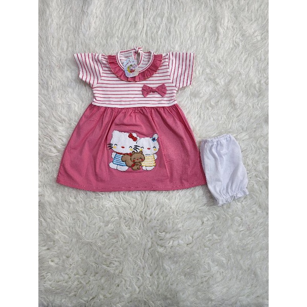 baju bayi perempuan dress hellokitty pita jghs9