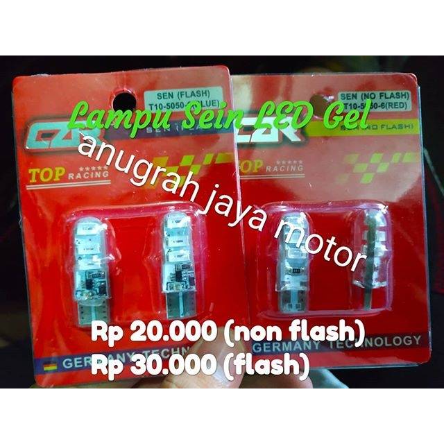 Lampu Sein LED Gel variasi sepeda motor merk czr kedip/flash dan tidak kedip/non flash