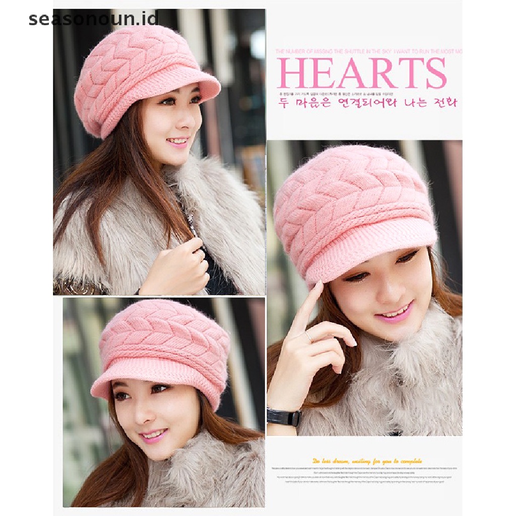 Topi Beanie Baret Rajut Hangat Untuk Wanita