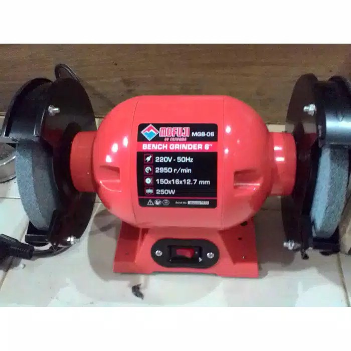 Mesin Gerinda Duduk 6inch barang baru Mofuji + paking kayu/ Mesin Poles Batu Akik Permata 6" MOFUJI