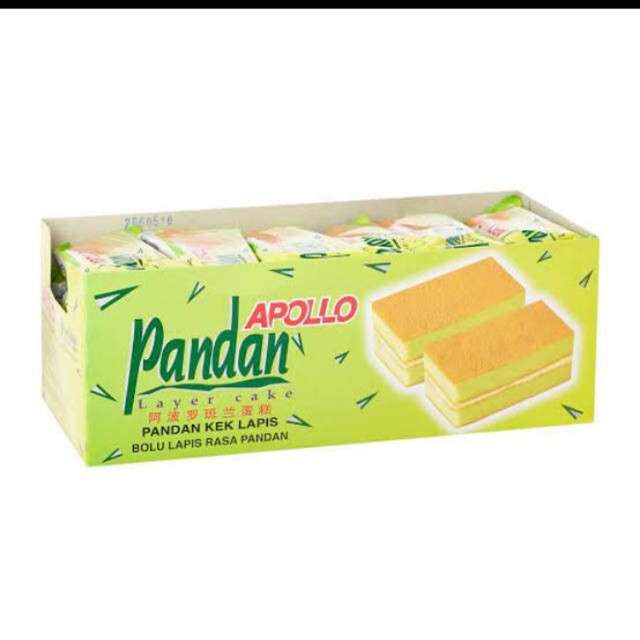 Apollo Cake Pandan 18gr - Pandan Layer Cake - Bolu Lapis Pandan