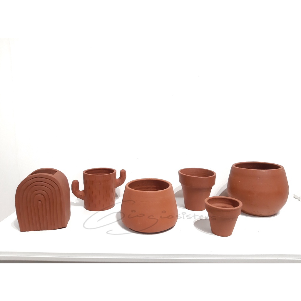 Terracotta Vas | Terracotta Vase | Arch Vase | Vas Aesthetic | Nodic Vas | Pot Bunga Gerabah | Vas G