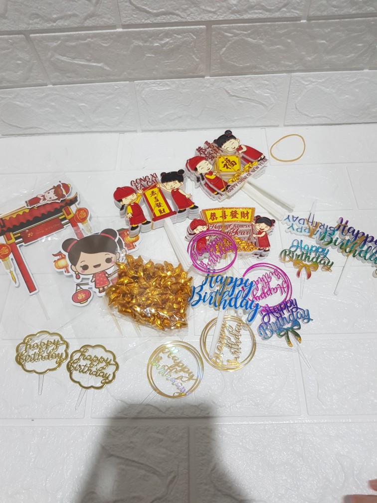 Ti-0120-b Topper Tulisan Imlek Sincia Gong Xi Fa Cai Uang Merah