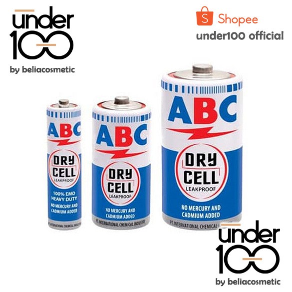 ❤ Under100 ❤ Baterai ABC Dry Cell Biru Besar R20 | Tanggung R14 | R6 AA harga 1pc Leakproff