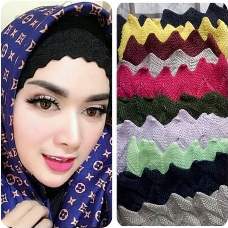 INNER BANDANA ZIGZAG RAJUT/CIPUT BANDANA RAJUT ZIGZAG