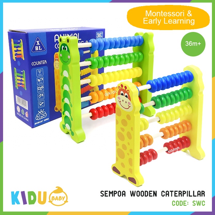 Mainan Montessori Sempoa Anak Educational Toys Wooden Toys Belajar Berhitung Kidu Baby