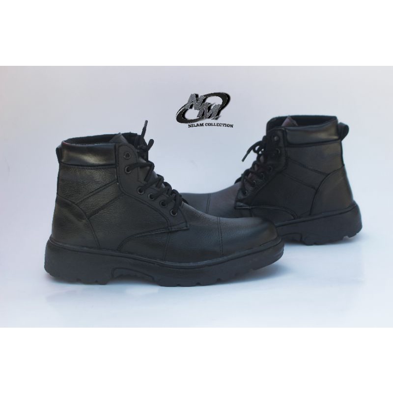 SEPATU SAFETY SEMI BOOTS LOW / TALI SEPATU KULIT PRIA SEPATU TERMURAH