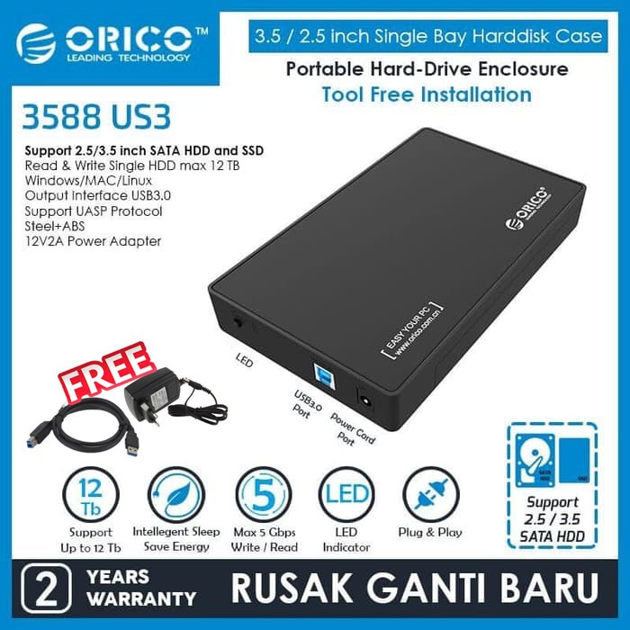 ORICO ORIGINAL 3588US3 3.5 inch USB3.0 HDD Enclosure CASE HARDDISK - Orico 3588US3