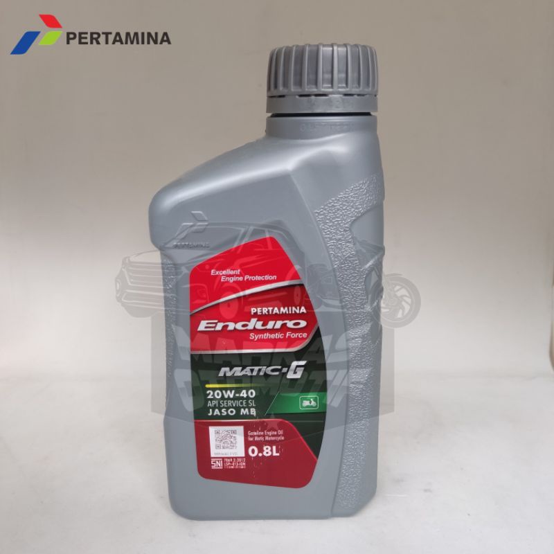 PERTAMINA ENDURO MATIC-G 20W40 800ML /OLI MESIN/OLI MOTOR MATIC/OLI PERTAMINA/100% ORIGINAL