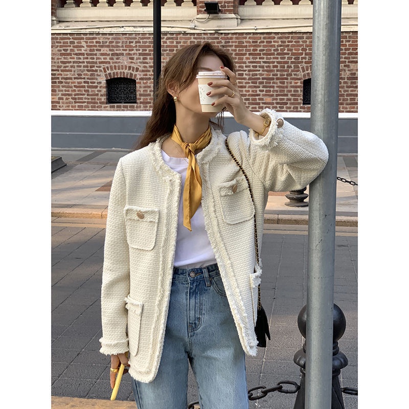 jaket korean style wanita small fragrance coat women loose casual long sleeve top women