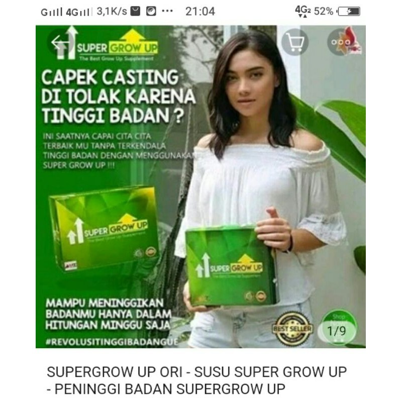 

SUPERGROW UP ORI - SUSU SUPER GROW UP - PENINGGI BADAN SUPERGROW UP