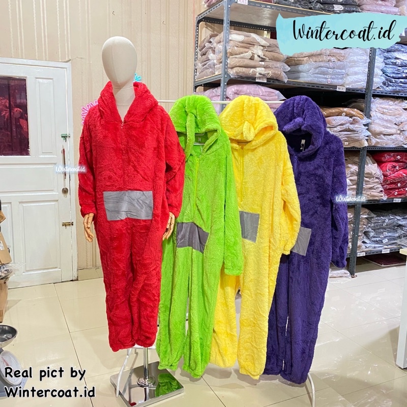 Piyama winter pajamas korean style teletubbies friendship import hangat baju tidur onesie oversized big size tingky wingky dipsy lala po