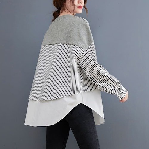 IRMA STRIPE BLOUSE / Pakaian Blouse Model Stripe Garis Garis