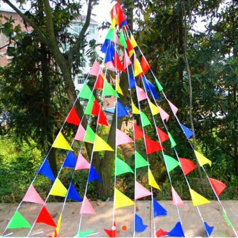 Umbul Umbul Segitiga Umbul Umbul warna warni Umbul Agustus/idulfitri 5M/16lembar