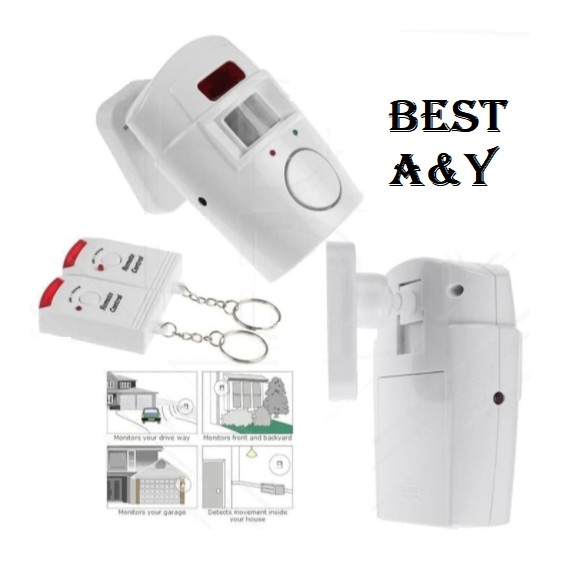 BEL RUMAH anti maling ALARM SENSOR GERAK 2 remote control Alarm