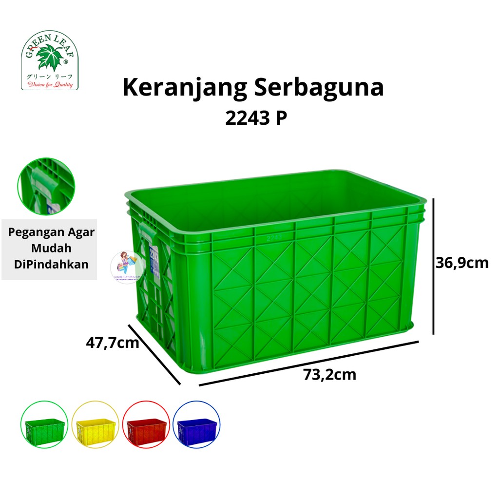 Keranjang Industri Container Box Bak Air 2243 P Green Leaf