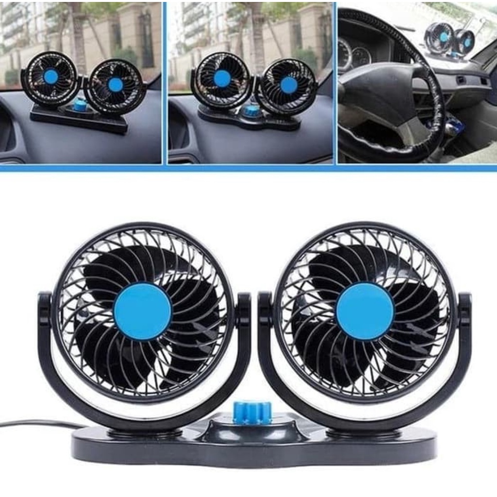 Kipas Angin Mobil Double Headed Fan 12 Volt