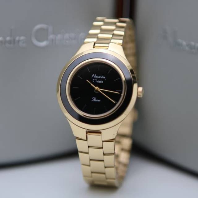 Jam Tangan Wanita Alexandre Christie AC 2821 Gold Original