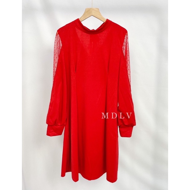 MDLV ~ CNY0522 RedCherry Dress Imlek Women Red Dress Chinese new year Dress Sincia Christmas Dress Premium Dress Import Fashion Import