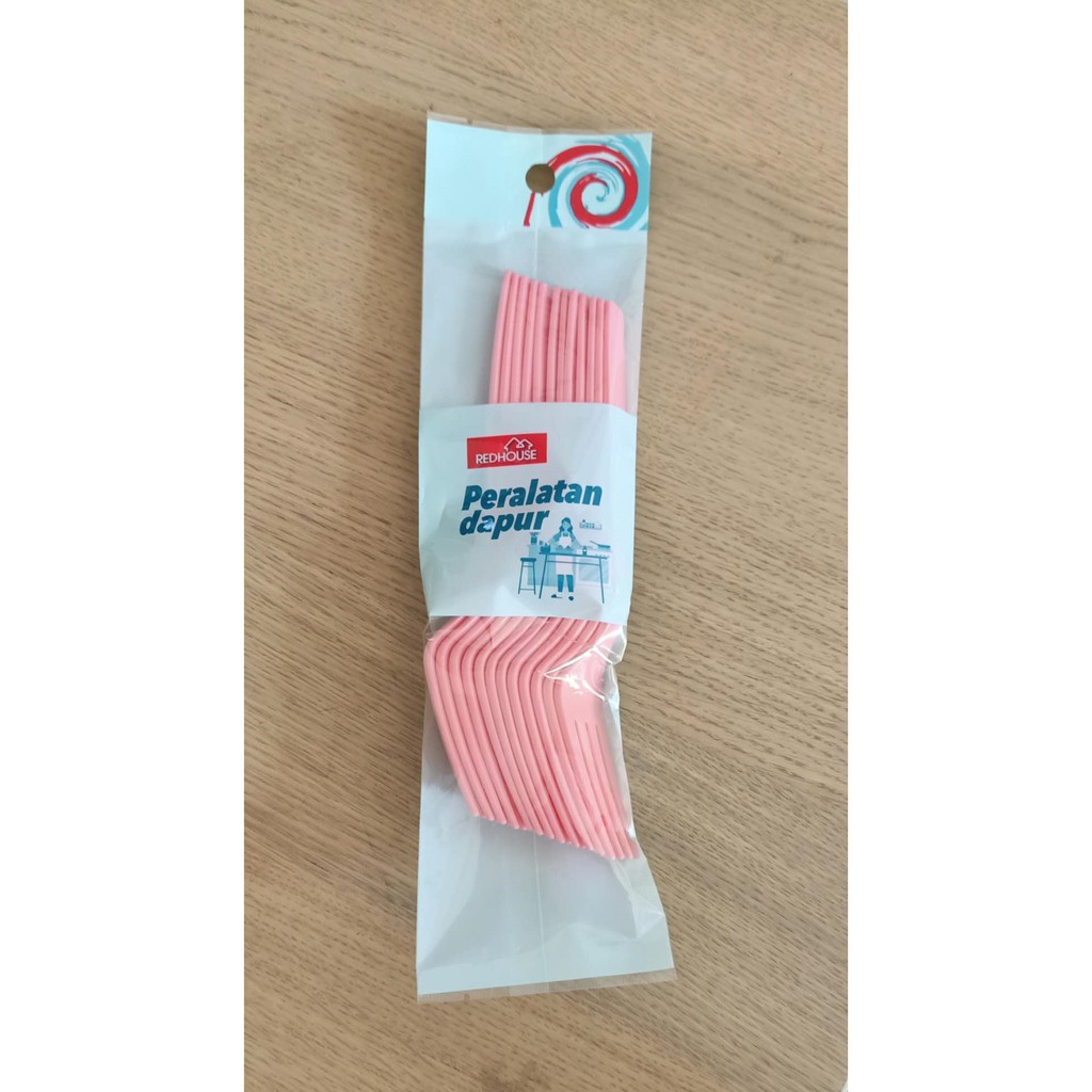 RED HOUSE Garpu Makan Plastik / Garpu Plastik dan Sendok Plastik isi 1lusin / 12pcs