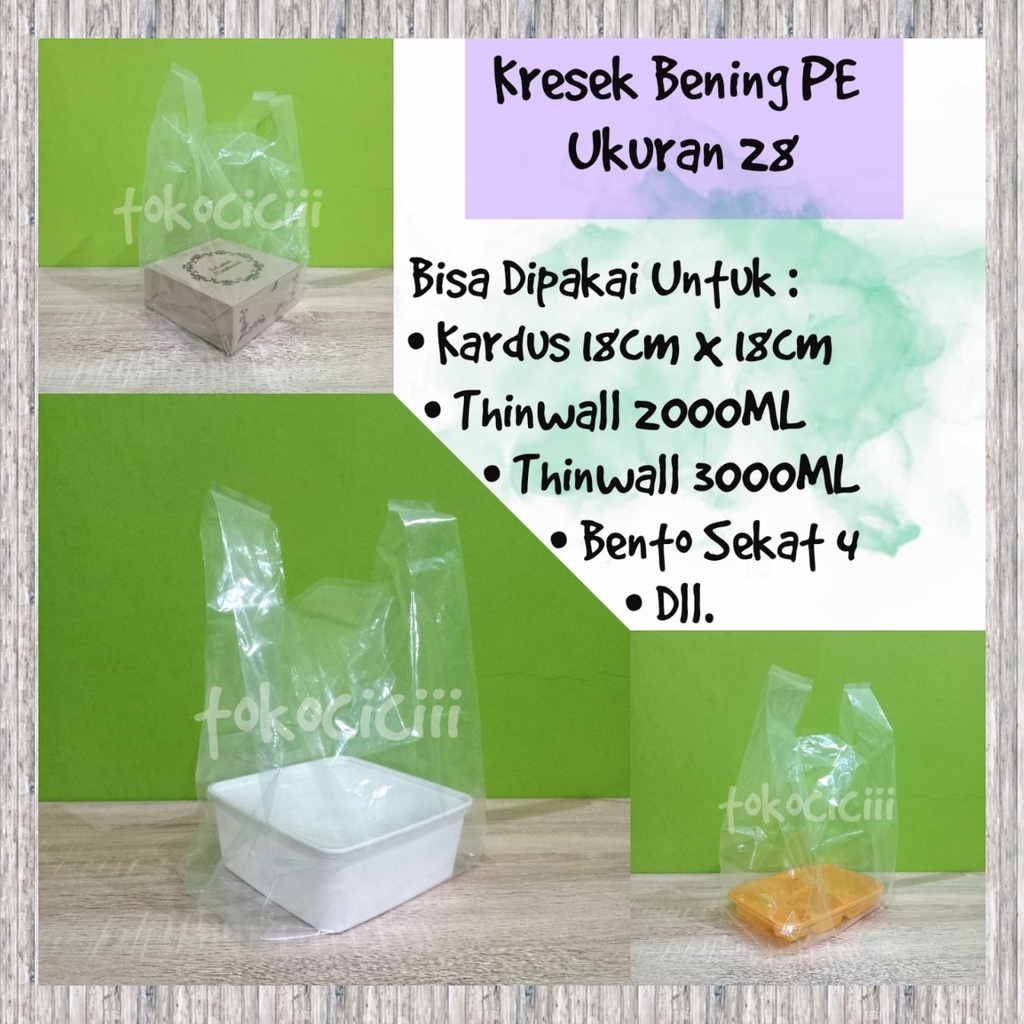 Kresek PE bening 28 / kresek hajatan / kresek PE / kresek bening