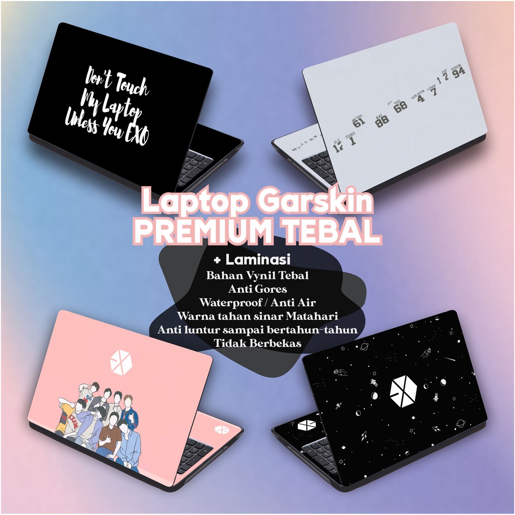 Garskin Laptop Anti Gores Kpop EXO Series Aesthetic Premium Full set 10 12 13 14 15 inch  Acer Lenovo Asus Macbook Dell