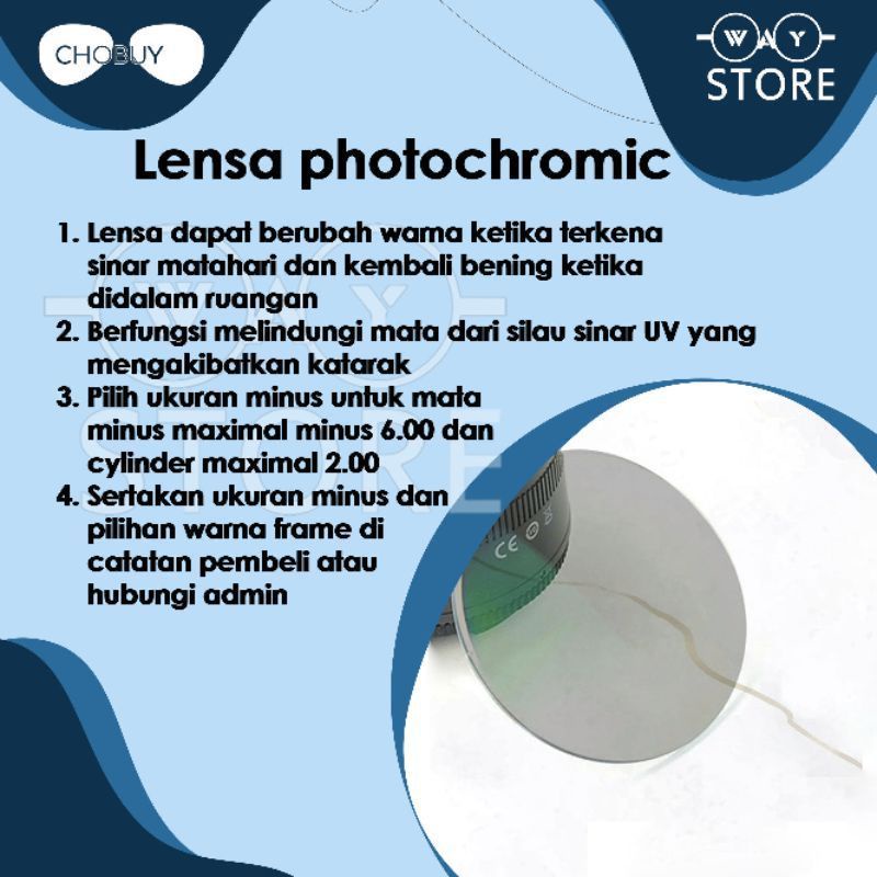 Kacamata Photocromic Lensa Anti Radiasi Blueray Minus Plus Frame EVO Unisex