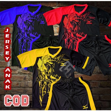 Baju Setelan Olahraga ANAK Motif Kaca Kaos Kostum Jersey Volly Kostum Badminton Baju Futsal Dan Sepak bola bayar ditempat