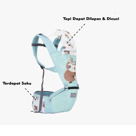 Gendongan Bayi Omiland Sloth series/Alpaca Series HIPSEAT 6 Posisi OB15151-15152