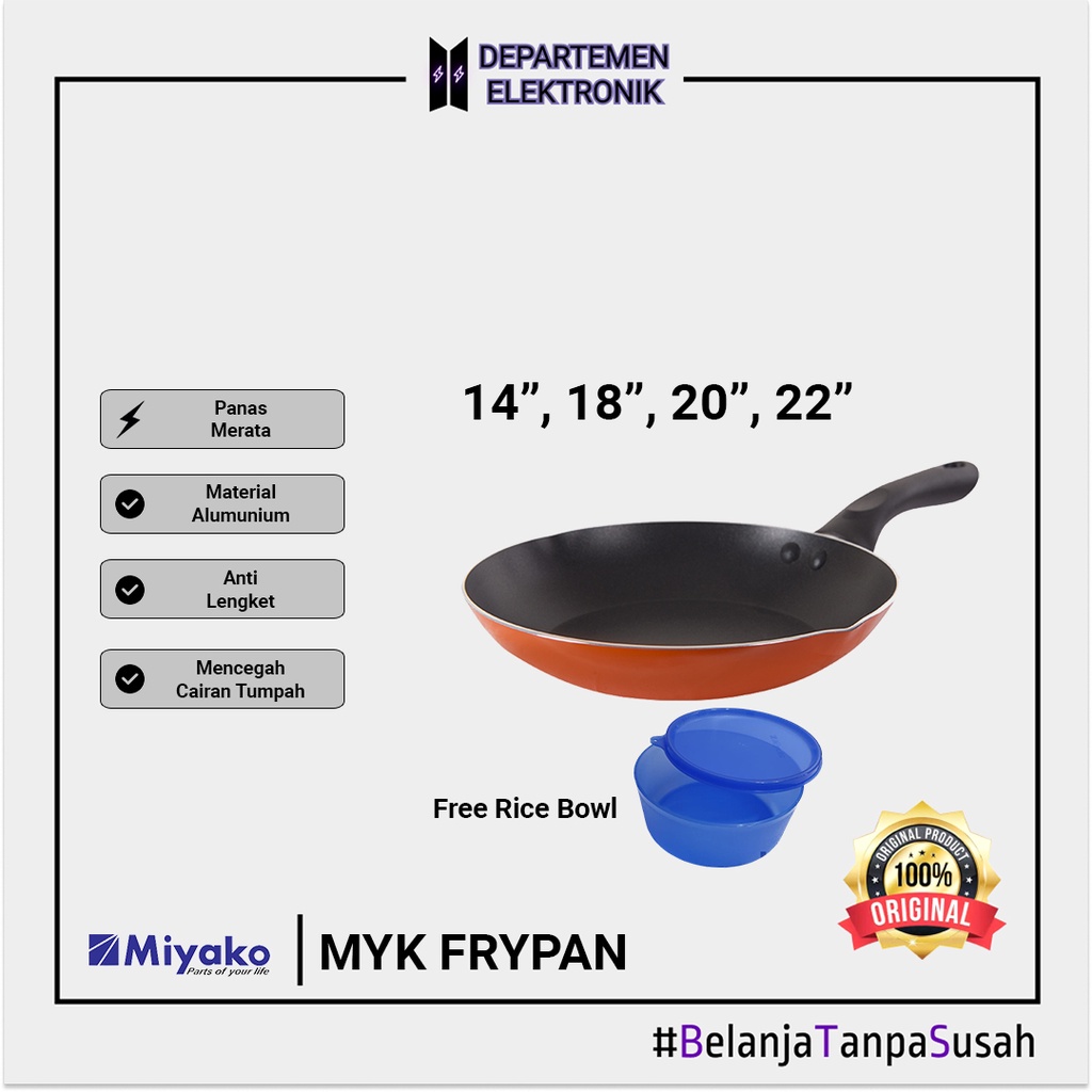 MIYAKO FRYPAN - PROMO BUNDLING FREE 1 BOWL MIYAKO MURAH BANGET / GARANSI RESMI