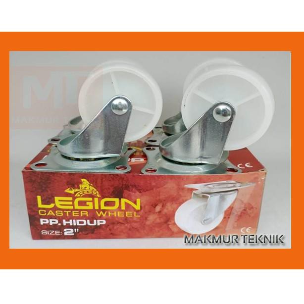 Roda Caster Nylon - Roda Troli 2 inch Hidup dan Rem (KODE 5940)