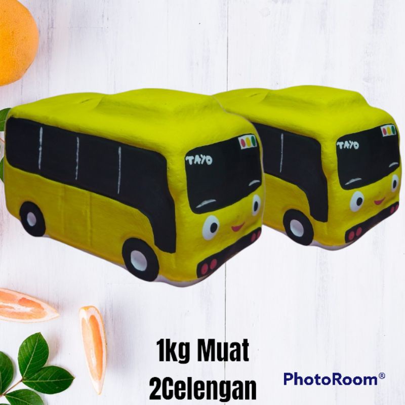 Celengan Tanah Liat/Gypsum Karakter Bis Tayo /CELENGAN TARGET/ANAK/UNIK/LUCU/VIRAL/TRADISIONAL