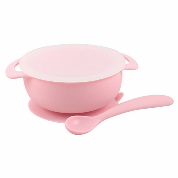 BABYQLO Silicone Suction Bowl and Spoon Set Mangkuk Bayi Silikon