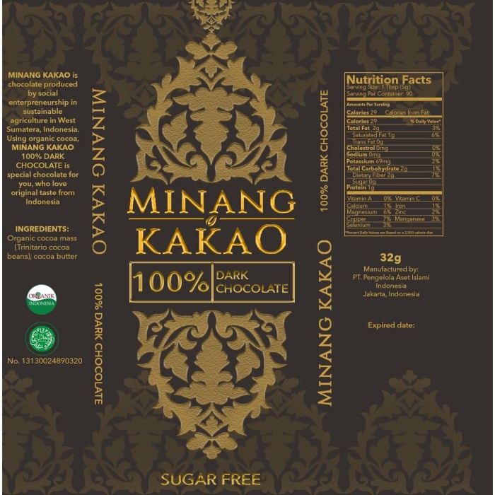 

COKELAT- ORGANIC 100% DARK CHOCOLATE - REAL 100% DARK SERIES -COKELAT.