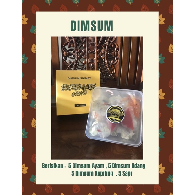 

Dimsum | Dimsum Roemah Cuko | Frozen Food | 1 Pakt isi 20 pcs