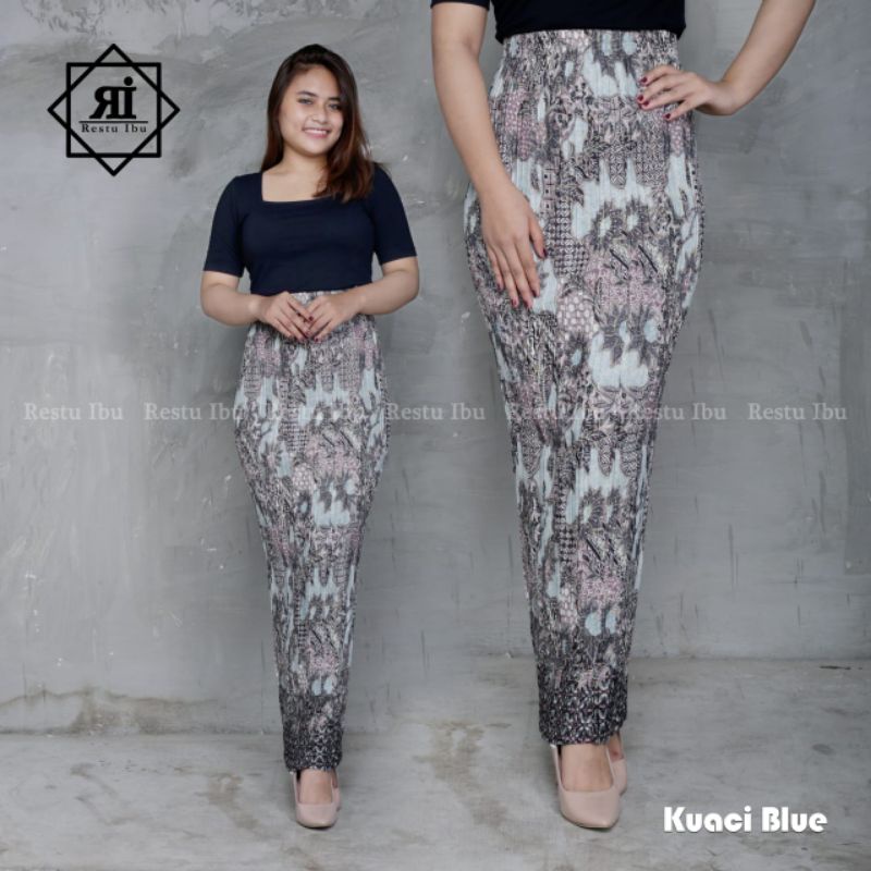 COUPLE KEMEJA PANJANG KEMEJA BATIK COUPLE ROK BATIK MOTIF KUACI BLUE