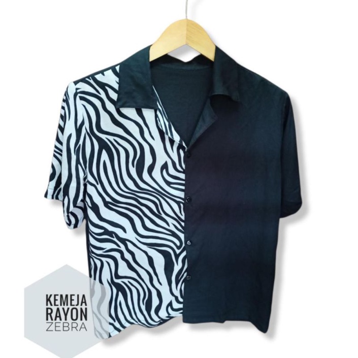 Kemeja Wanita  Rayon Motif Zebra