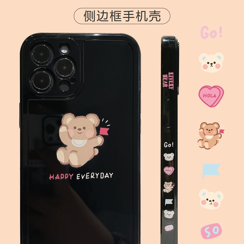 Soft Case TPU Motif Bendera Beruang Untuk IPhone 14 7 8 SE 2020 7P 8Plus X XS XR 11 12 13 Mini Pro Max HP