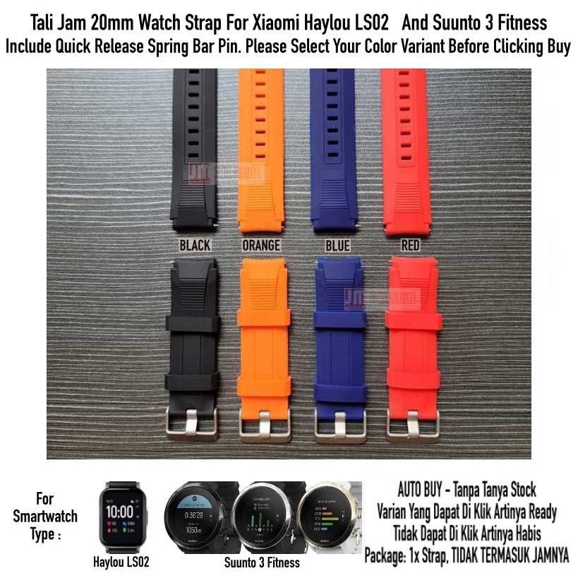 SIKAI Wide Watch Strap Haylou LS02 / Suunto 3 Fitness - Tali Jam 20mm Rubber Sporty Silikon