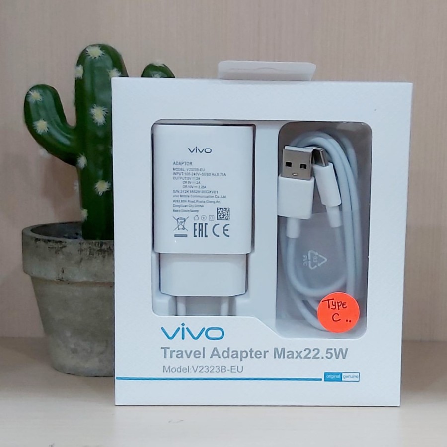 CHARGER VIVO S1 PRO, Y51, V17, 9V - 2A / 18W USB C FAST 100%A PACK